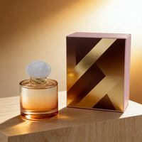 Flacon de parfum en verre transparent ambré noir givré rond de luxe, vide, 30 ml, 50 ml, 100 ml, avec emballage en boîte