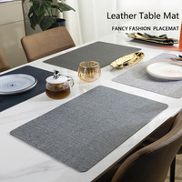 Napperons ensemble de sous-verres en cuir rond pour tapis de table résistant à la chaleur napperons lavables antidérapants en similicuir