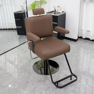 Fauteuil de Barbier Robuste Inclinable Ergonomique en Acier Inoxydable pour Salon de Coiffure Neuf - Product Image 4