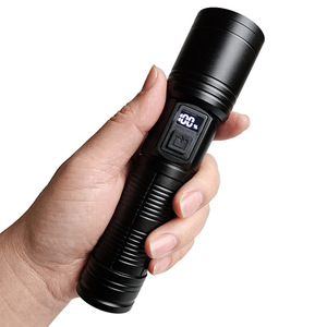 Luomen Highlights Rechargeable White Laser <b>Flashlight</b> Zoom Long Range Outdoor Emergency Torch With Digital Battery Display - Product Image 4