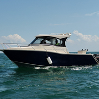 7.5m 25ft tout en aluminium soudé cabine coque profonde en V yacht de luxe pêche de plaisance bateaux à rames à vendre moteur hors-bord pour le sport