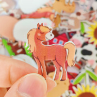 Autocollants en mousse personnalisés sur le thème de la ferme (Vache, Cheval, Cochon, Poulet, Mouton, Tournesol, Chèvre, Clôture, Maison) pour les rassemblements et fêtes