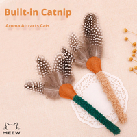 Jouet interactif pour chat avec plume naturelle tachetée pour chaton