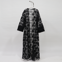 Nouvelle Abaya de luxe faite à la main à Dubaï, dentelle texturée, fleurs, perles, cardigan, robe modeste pour femmes musulmanes