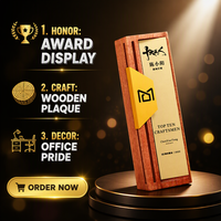 Trophée en bois massif avec impression UV et gravure créative pour cadeaux promotionnels et cadeaux de bienvenue