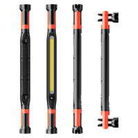 Lampe de travail LED portable rechargeable en ABS avec 2 bases magnétiques et pince rotative à 360° pour atelier, garage, automobile et chantier