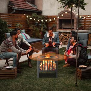 Square Steel Grating Fire Pit in Black Portable and Durable for Backyard Camping and Bonfire Gathering Outdoor Mail Order Pack - Product Image 5