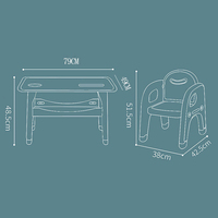 Ensemble de chaise et de table à manger multifonctionnel pour enfants, hauteur réglable, bureau d'étude en plastique pour manger, dessiner et jouer
