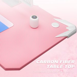 Muestra Gratuita, Diseño Personalizado de PC, Escritorio Rosa, Mesa de Computadora Económica para Juegos en Casa, Escritorio para Juegos en Forma de Z - Product Image 2