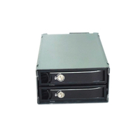 Carcasa de Doble Bahía para Discos Duros de 2.5 Pulgadas SATA, con Bandeja Extraíble y Montaje en Rack, para Almacenamiento en Servidores HDD/SSD de 15 mm