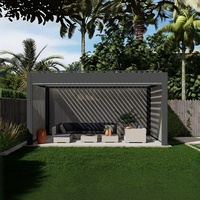 Pergola à toit à lamelles, construction robuste, revêtement en poudre, imperméable, pour parking de voitures, garage et balcon