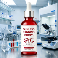 Formule de gouttes autobronzantes OEM avec mélange botanique pour un éclat naturel bronzé soleil, autobronzant visage et corps à absorption rapide
