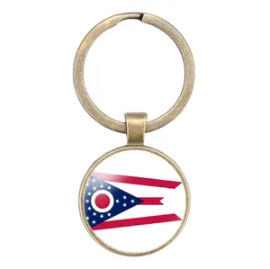 Hochwertiger Ohio von den USA Flagge Schlüsselanhänger Zeit Edelstein Schlüsselanhänger
