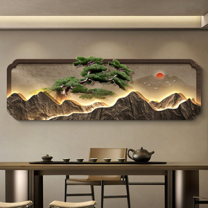 Murale LED di Lusso con Pino Verde, Decorazione per Soggiorno, Sfondo Divano, Decorazione Casa, Dipinto Paesaggistico Personalizzato OEM all'Ingrosso - Product Image 4