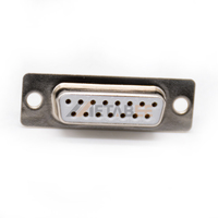 Connecteur femelle D-Sub DB15 à souder, contacts usinés, pas de 2,77 mm, 15 broches, prise D-Subminiature pour assemblage de câbles industriels