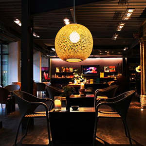 Lampes en bambou faites à la main lustre salle à manger lanternes en rotin tissé ombre vender bambou lumière - Product Image 5