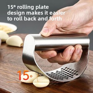 Stainless Steel All Steel Manual Garlic <b>Press</b> with Ring and Clip for Household Model Garlic Peeler & Masher - Product Image 2