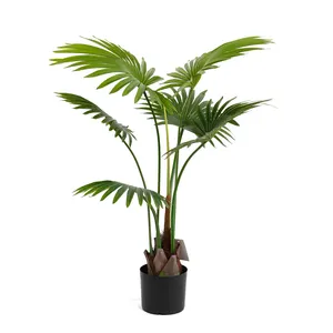 Hoogte 5,3ft Zijde Kunstmatige Areca Fan Palmboom Faux Zijden Boom Voor Indoor Outdoor Nep Plant Boom