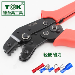 Tgk Crimping <b>Pliers</b> Industrial Grade Front Entry Chromium Vanadium Steel 10 Awg Black Oxide Finish Wire Crimpers - Product Image 3