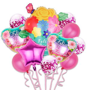 Ballons en aluminium de 18 pouces en forme de cœur/rond, espagnol et anglais, pour la fête des Mères, les anniversaires et les décorations de festivals - Vente en gros - Product Image 3