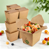 Boîte en papier kraft biodégradable personnalisée pour nouilles, poulet frit, pâtes, riz – Contenant alimentaire jetable à emporter – Vente en gros