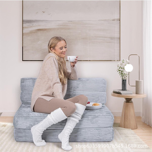 <b>Folding</b> Beanbag Mattress <b>Sofa</b> <b>Bed</b> Foam Mat For Child Camping Picnic Office Nap Use - Product Image 2