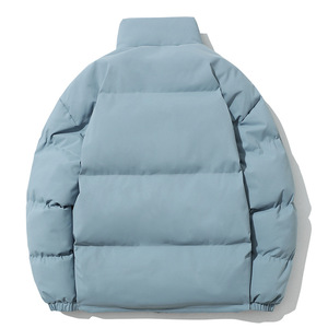 Veste en duvet d'hiver pour hommes nouvelle taille grande couleur unie avec col montant <span class=keywords><strong>manteau</strong></span> en coton épaissi rembourré style formel pour les couples - Product Image 6