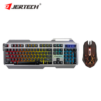 JERTECH-Ensemble clavier de souris ergonomique avec rétroéclairage LED, KM950, PC Comput Gaming Keyboard Mouse Combos