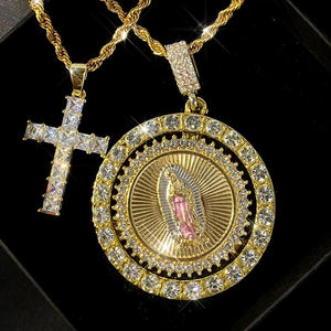 ファッションジュエリー高級イエスペンダントチェーン18k女性メンズゴールドクロスネックレス - Product Image 3