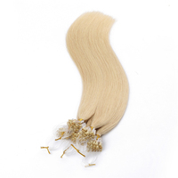 Extension de cheveux humains pré-collés, Micro-liens, boucle anneau perle, Cabello humain vendeur Fusion kératine vierge Microlink