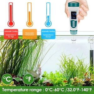 เครื่องวัดคุณภาพน้ำ 5 in 1 สำหรับการเพาะเลี้ยงสัตว์น้ำ วัดค่า <span class=keywords><strong>PH</strong></span>/tds/ec/ความเค็ม/อุณหภูมิ  แบบปากกา สำหรับการบำรุงรักษาสระว่ายน้ำ  OEM พลาสติก หน้าจอ LCD ความแม่นยำ 2% - Product Image 4