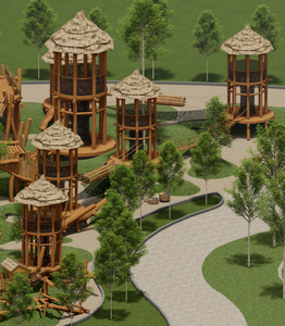 Tùy chỉnh sân chơi bằng gỗ thiết bị sân chơi ngoài trời hấp dẫn cho trẻ em | Gỗ tự nhiên công viên chủ đề thiết kế - Product Image 6