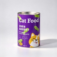 Boîte cylindrique en carton kraft personnalisée, hermétique, alimentaire, pour aliments pour animaux (chats, chiens), biscuits, avec couvercle fenêtré