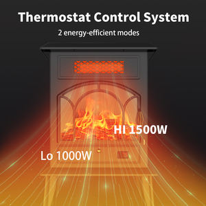 <span class=keywords><strong>Chimenea</strong></span> eléctrica de llama de 1500W con control remoto Calentador de espacio independiente para interiores con función de calefacción Uso doméstico - Product Image 2