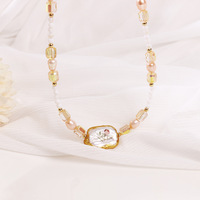 Collier ras du cou en pierres précieuses naturelles, collier de perles baroques roses, bracelet, ensemble de bijoux délicats et élégants, accessoire de mode pour femmes