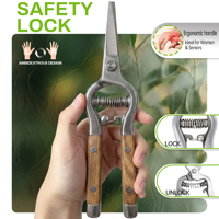 55 #   Gunting Pangkas Bypass Baja 20cm Gagang Karet Alat Kebun Manual untuk Pemangkasan Cabang Pohon Buah dan Bunga
