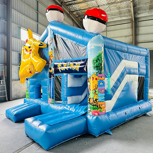 Château gonflable commercial avec toboggan en PVC, personnages de dessins animés pour enfants, <span class=keywords><strong>PIKACHU</strong></span>, maison de rebond gonflable, combo pour location de fête - Product Image 3