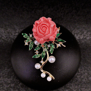 Broches de luxe pour femmes, vente en gros, broches fleurs en strass et émail, broches fleurs de poitrine en perles, accessoires vestimentaires, épingles animaux mignons - Product Image 4
