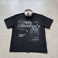 T-shirt Homme Nouveau Modèle 260g Coton Lourd Grande Taille Hip-hop Lavé Vintage Imprimé Lettres Manches Courtes Vente en Gros