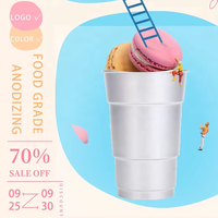 Gobelet en aluminium recyclable de 16 oz, personnalisé, multicolores, jetable, pour mariage, fête, camping, en métal, pour la bière