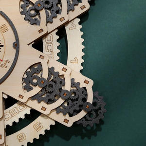 Настенный деревянный календарь-головоломка 3D, ручной работы, вечный, развивающий, DIY, экологичный, с механической передачей, модель-конструктор - Product Image 3