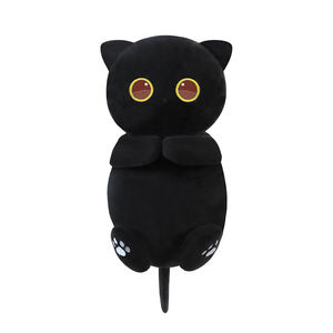 Zwarte Kat In De Magnetron Verwarmingskussens Verwarmde Warme Zwarte Kat Pluche Schattige Warme En Koude Gewogen Zwarte Kat Knuffels Geschenken - Product Image 1