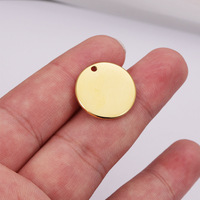 Plaque de disque vierge en acier inoxydable et titane plaqué PVD or 18 carats 12MM 15MM 20MM raccords et composants de bijoux à bricoler soi-même