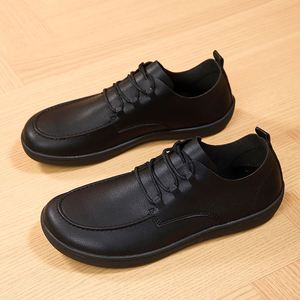 Men's Skateboarding Shoes Microfiber Leather Square Toe Low-top Lace up <b>Flats</b> Retro Handmade Casual Spring Autumn for Male - Product Image 4