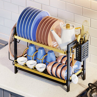 Organisateur de rangement sous évier à 2 niveaux pour vaisselle et bols, idéal pour la cuisine - Étagères et supports de rangement sous évier très demandés