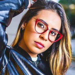 Gafas de Computadora con Marco Óptico Retro Transparente Anti Luz Azul 2021, Gafas de Mujer con Marco de Ojo de Gato TR90 con Bisagras de Resorte - Product Image 1