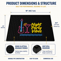 Tapis de bar en PVC personnalisé, tapis de protection pour bar, tapis anti-dérapant multicolore avec logo moulé pour bar à cocktails, bar à bière, pub, bar à domicile