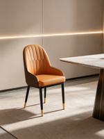Chaises de salle à manger contemporaines légères, directement de l'usine, revêtement en similicuir, pieds en métal, durables, écologiques, pour la maison, le bureau, l'hôtel