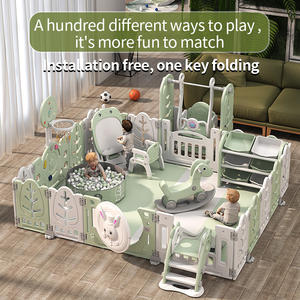 Set completi di sicurezza da giardino di lusso Corrales Para Bebes box portatile pieghevole in plastica per recinzione per bambini con scivoli e altalene - Product Image 2