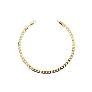 S0286 <span class=keywords><strong>Tobillera</strong></span> de Cadena Simple Chapada en Oro Real de 18K, Estilo Cubano - Product Image 1